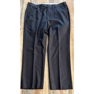Santorelli Roma Loro Piana Wool Trousers Mens 38 X 28 Dark Gray Flat Front Italy